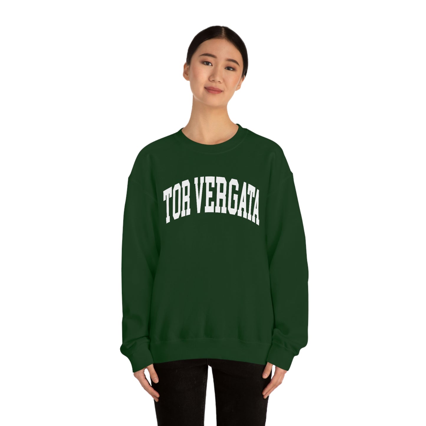 Tor Vergata University of Rome - Unisex Heavy Blend Felpa Crewneck Sweatshirt Forest Green