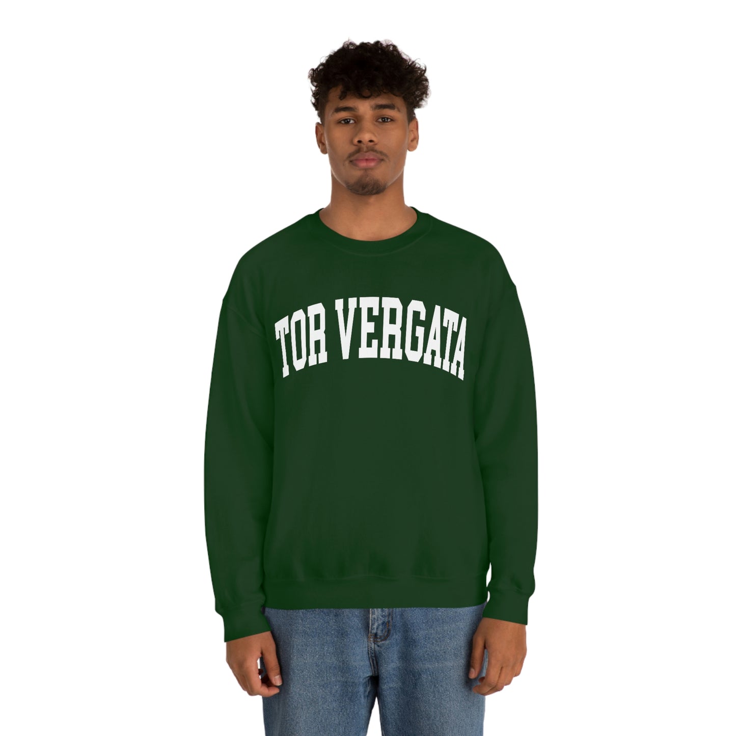 Tor Vergata University of Rome - Unisex Heavy Blend Felpa Crewneck Sweatshirt Forest Green